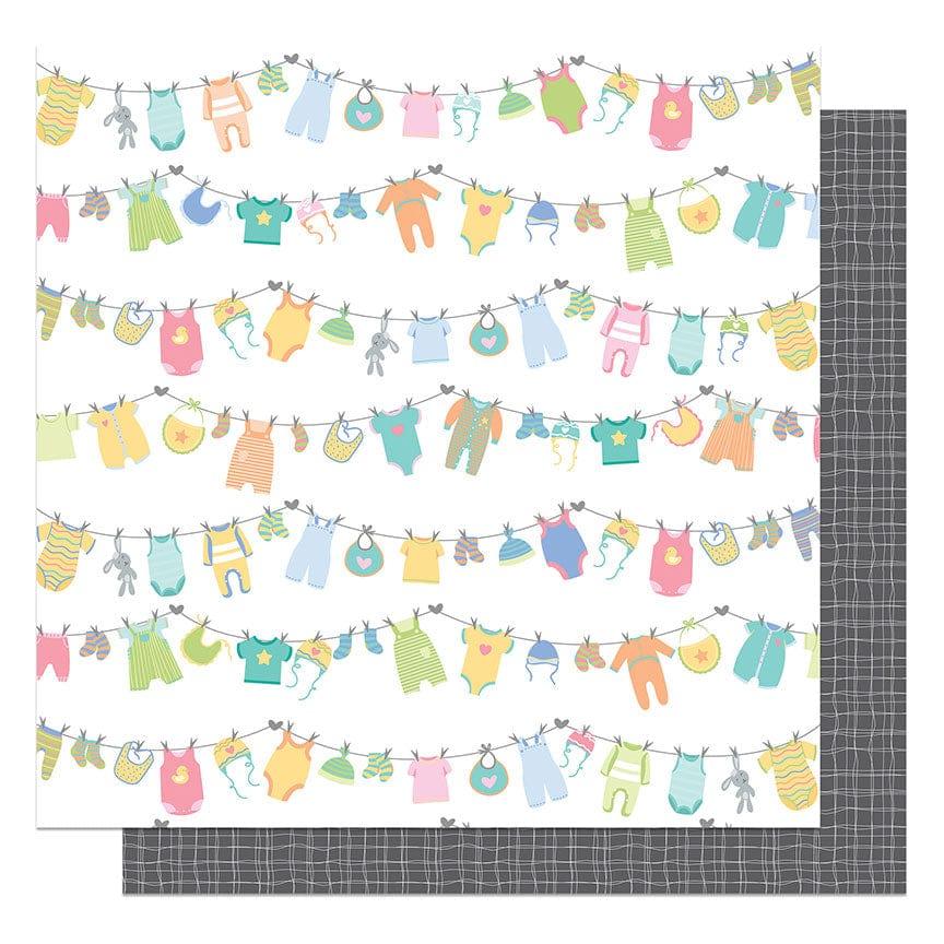 Hush Little Baby Collection Laundry Day 12 x 12 Double-Sided Scrapbook  Paper by Photo Play Paper